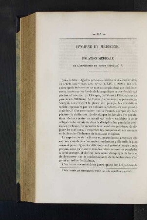 Hygiene et medecine.