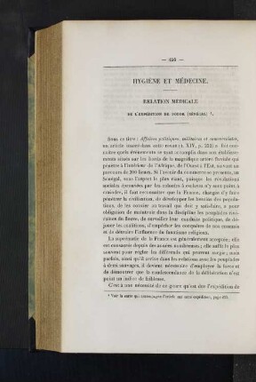 Hygiene et medecine.