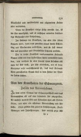 Von den Krankheiten der Schwangeren. - Von den Krankheiten der Gebährenden, Säugenden und Wöchnerinnen.