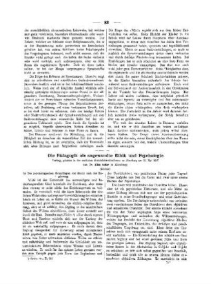 Die Pädagogik als angewandte Ethik und Psychologie : (Schluss)