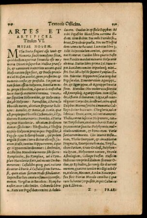Artes Et Artifices. Titulus VI.