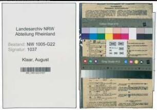 Entnazifizierung August Klaar , geb. 18.03.1892 (Brauereidirektor)