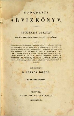 Budapesti árvízkönyv : Heckenast Gusztáv kiadókönyváros urnak baráti ajándékul, 3. 1839