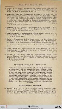Englische Literatur und Buchkunst (Nr. 56-107)