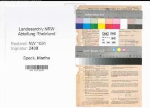 Entnazifizierung Martha Speck , geb. 23.01.1904 ()