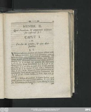 Caput I. De Peculio in genere, & eius divisionibus.