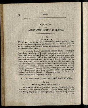Caput III. De Amissione Iuris Civitatis.