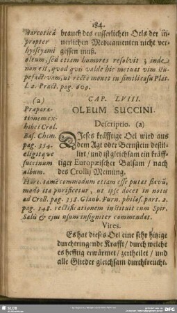 Cap. LVIII. Oleum Succini