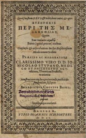 Syzētēsis Peri Tēs Melancholias