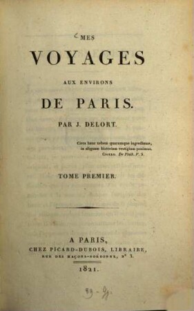 Mes voyages aux environs de Paris, 1