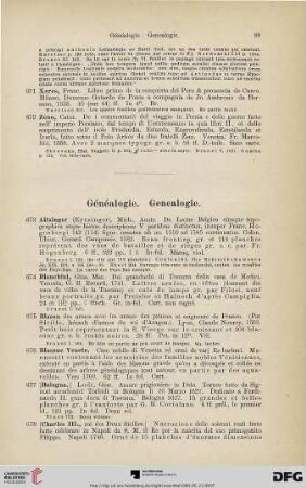 Genealogie (Nr. 673-686)