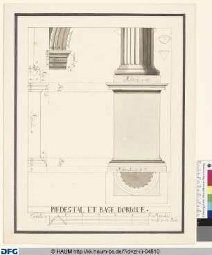PIEDESTAL ET BASE DORIQUE.