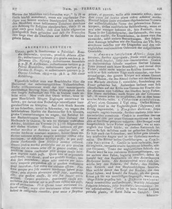 Afzelius, A.: Remedia Guineensia. Collectionem primam pro gradu medico p. p. J. U. Nyberg, collectionem secundam p. p. J. J. Kallstenius, collectionem tertiam p. p. P. Brandelius, collectionem quartam p. p. C. O. Bange, et collectionem quintam p. p. O. Lindbom. Uppsala: Stenhammar & Palmblad 1813-15