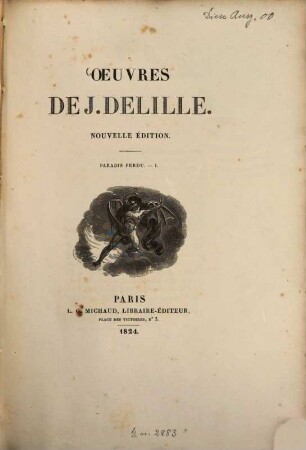 Oeuvres complètes, 13. Paradis perdu. - 1. Th. - 398 S.