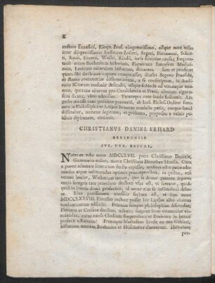 Christianus Daniel Erhard Dresdensis ...