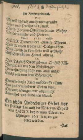 Ein schön Andechtiges Gebet vor der Predigt ...