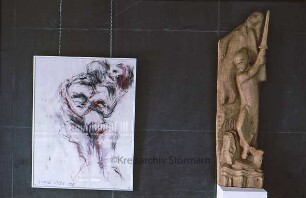 Ausstellung: Hommage à Marc Chagall: "Liebespaar" von Klaus Zwick (links), "Perseus und Andromeda" von Otto Flath (rechts)
