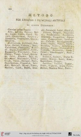 Metodo per leggere i principali articoli di questo dizionario