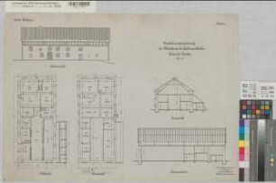 Mellen (Balve) Pachtung Mellen Wohnhaus Ansicht, Grundrisse, Schnitte 1906 1 : 100 55 x 77 Zeichnung Landsberg-Velensches Bauamt Landsberg-Velen