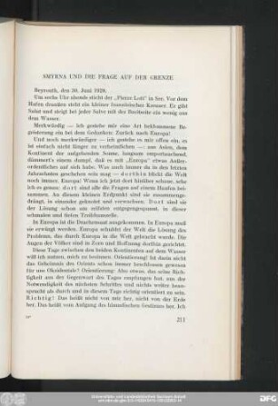 Smyrna Und Die Frage Auf Der Grenze