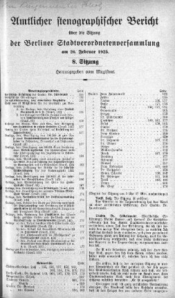 Sitzung 8., 26. Februar 1925
