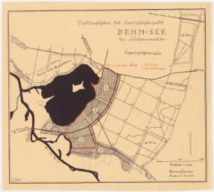 Aufteilungsplan des fürstlich Hardenbergischen Forstbezirks am Dehmsee, Fürstenwalde/Spree: Lageplan 1:10000