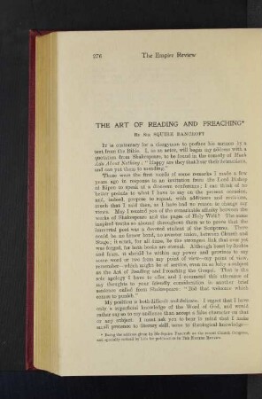 The Art of Reading and Preaching