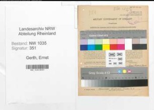 Entnazifizierung Ernst Gerth , geb. 03.04.1906 (Techn.angestellter)