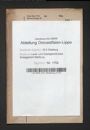 Erblasser: Schulze, Eva Maria Catharina, geb. Voland: