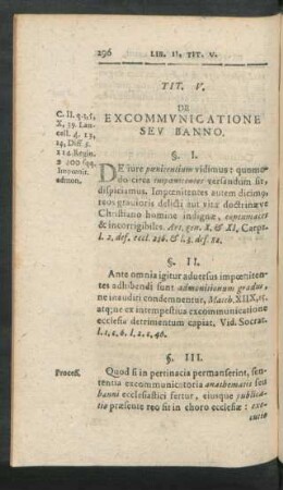 Tit. V. De Excommunicatione Seu Banno