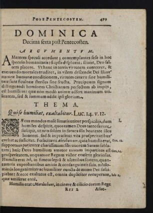 Dominica Decima sexta post Pentecosten.