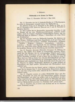 4. Abschnitt: Rückmarsch in die Heimat. In Baden