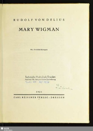 Mary Wigman : mit 38 Abbildungen