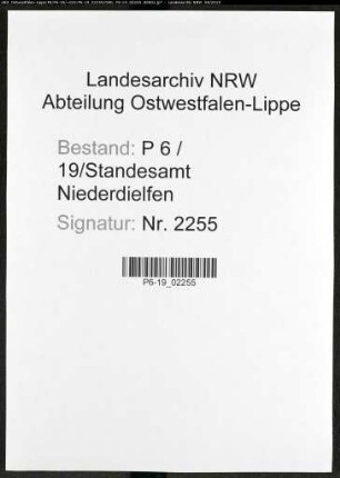Sterberegister Standesamt Niederdielfen