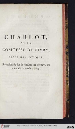 Charlot ou la Comtesse de Givry
