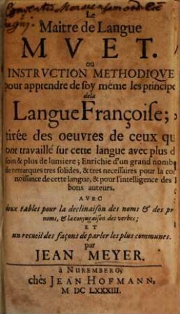 Le Maitre de langue muet