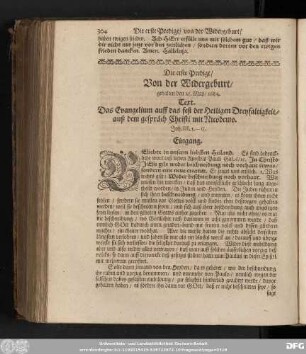 [Predigten von der Widergeburt]