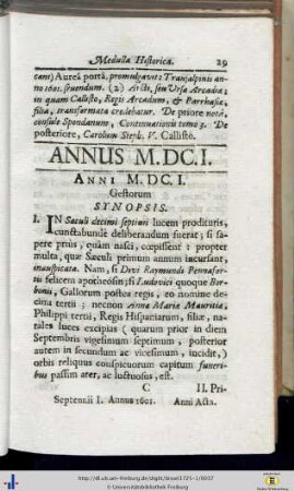 Gestorum Synopsis.