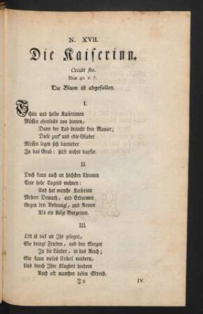 N. XVII. Die Kaiserinn