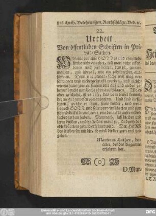 22. Urtheil Von öffentlichen Schriften in Privat-Sachen.