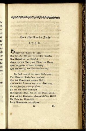 Das scheidende Jahr 1790.