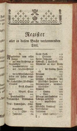 Register aller in diesem Buche vorkommenden Titel.