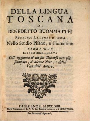 Della lingua Toscana : libri due