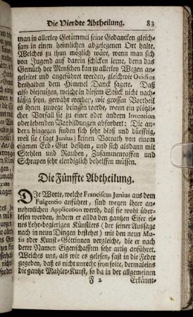 Die Fünffte Abtheilung.