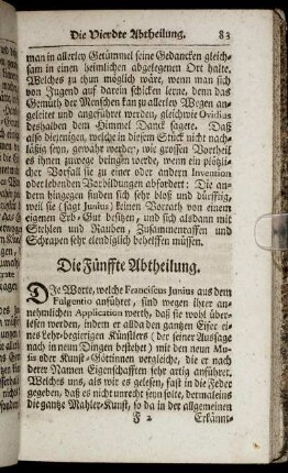 Die Fünffte Abtheilung.