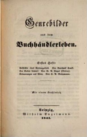 Genrebilder aus dem Buchhändlerleben, 1
