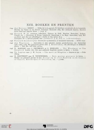 XVII. Boeken en prenten (Nr. 1144-1150)