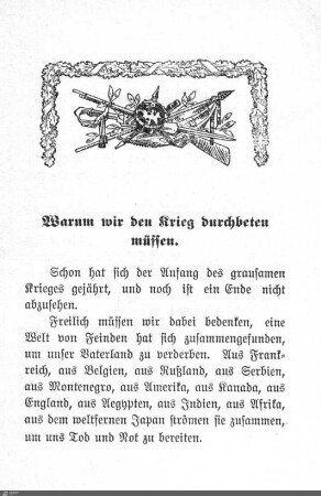 Warum wir den Krieg durchbeten müssen.