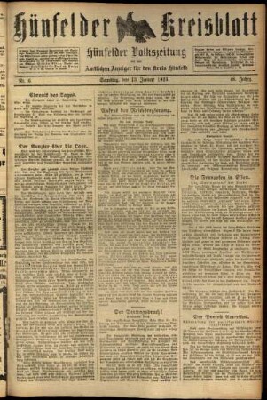 Ausgabe vom Samstag, den 13. Januar 1923.