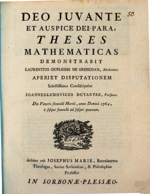 Theses mathematicas